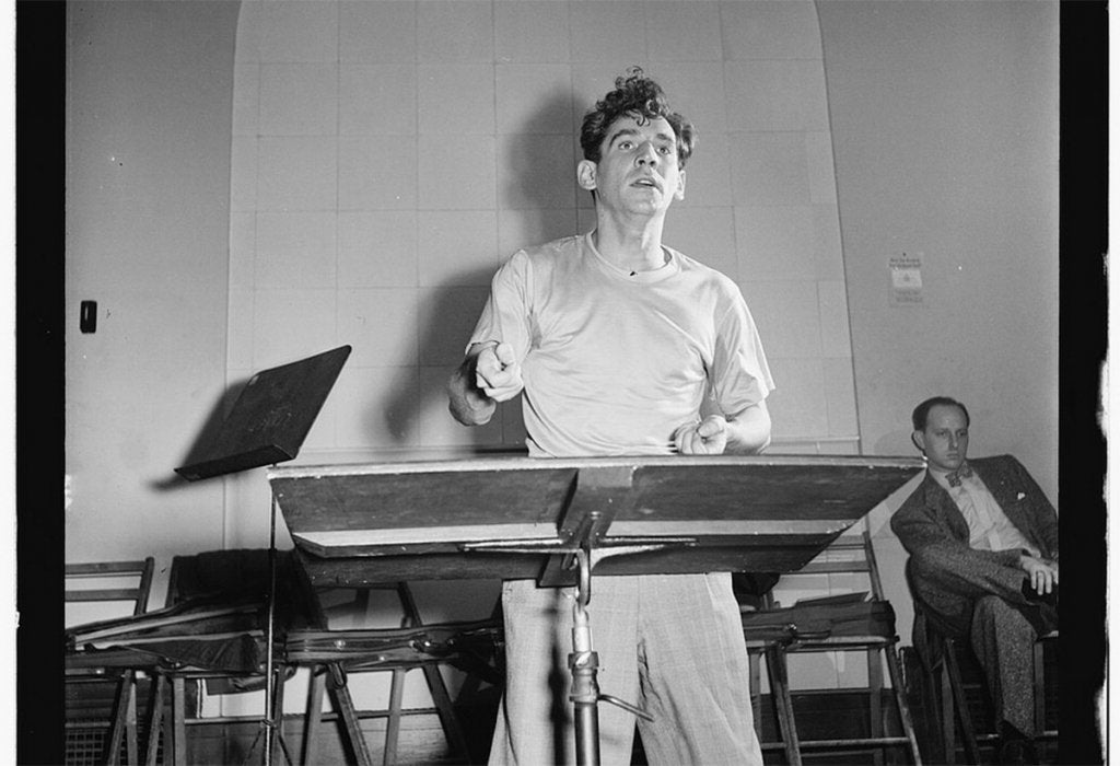 Leonard Bernstein at Carnegie Hall, New York, N.Y. Photographer: Gottlieb, William P.
