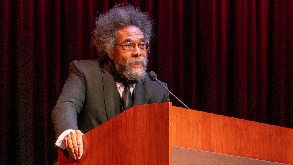 Cornel West Delivering Lecture at UCLA Herb Alpert School of Music