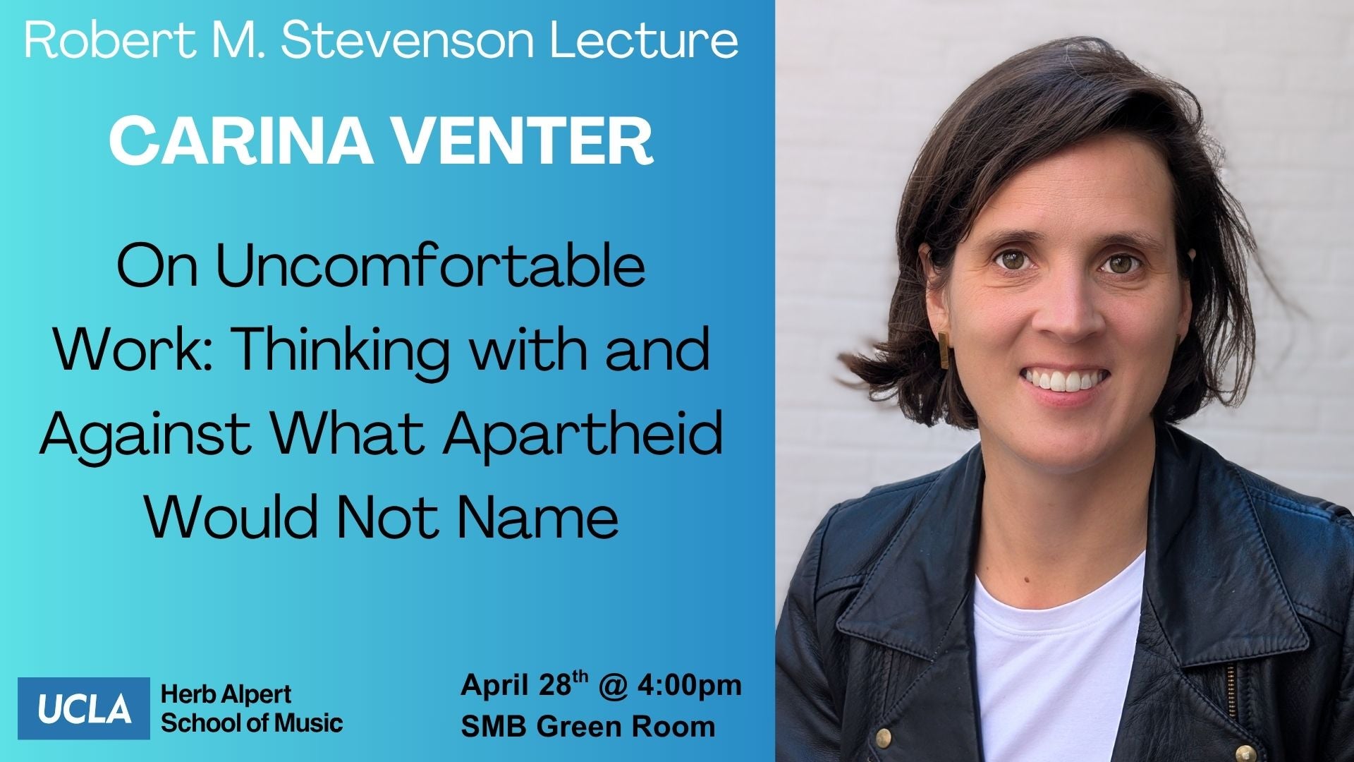 Robert M. Stevenson Lecture with Dr. Carina Venter
