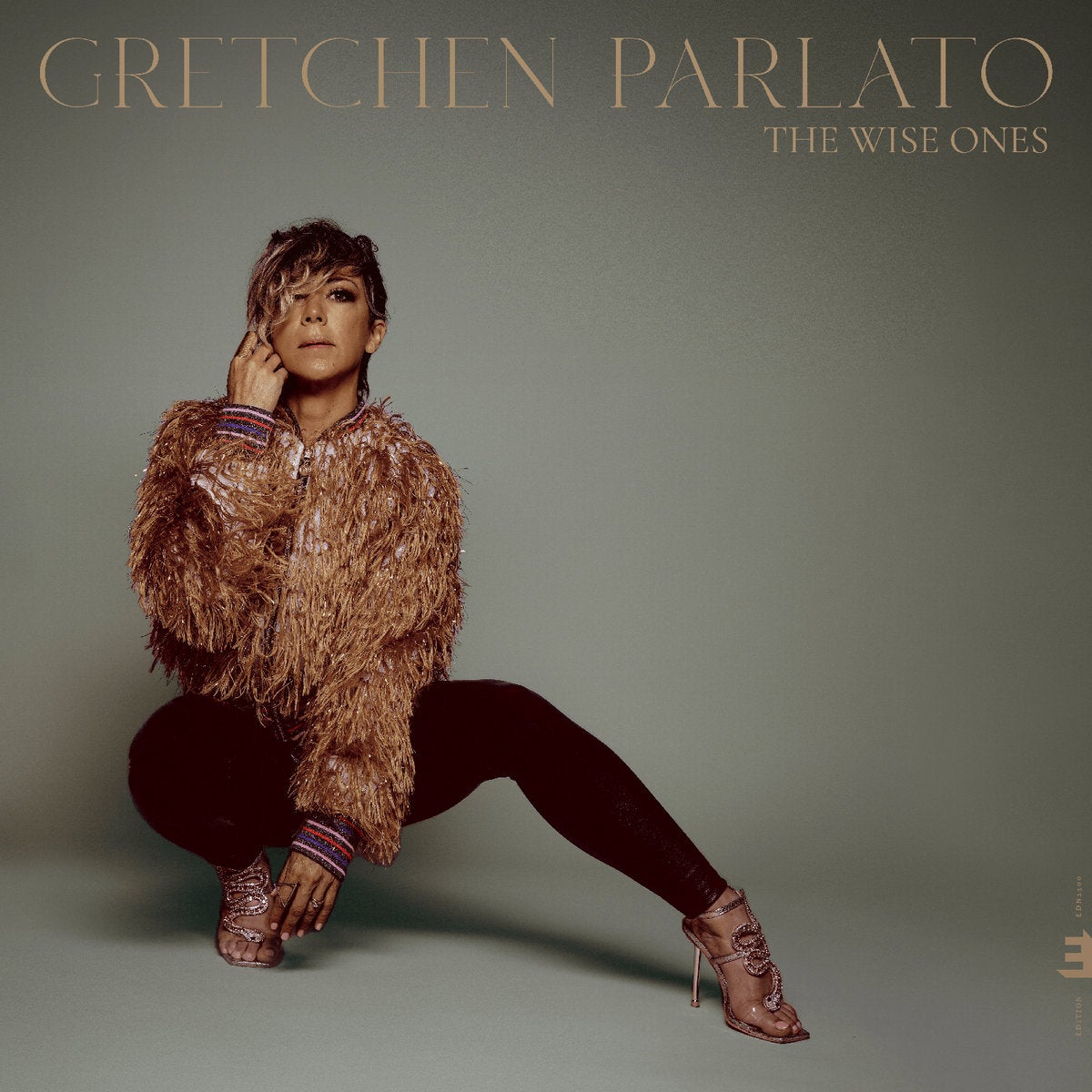 Gretchen Parlato posing on the floor for her album cover.